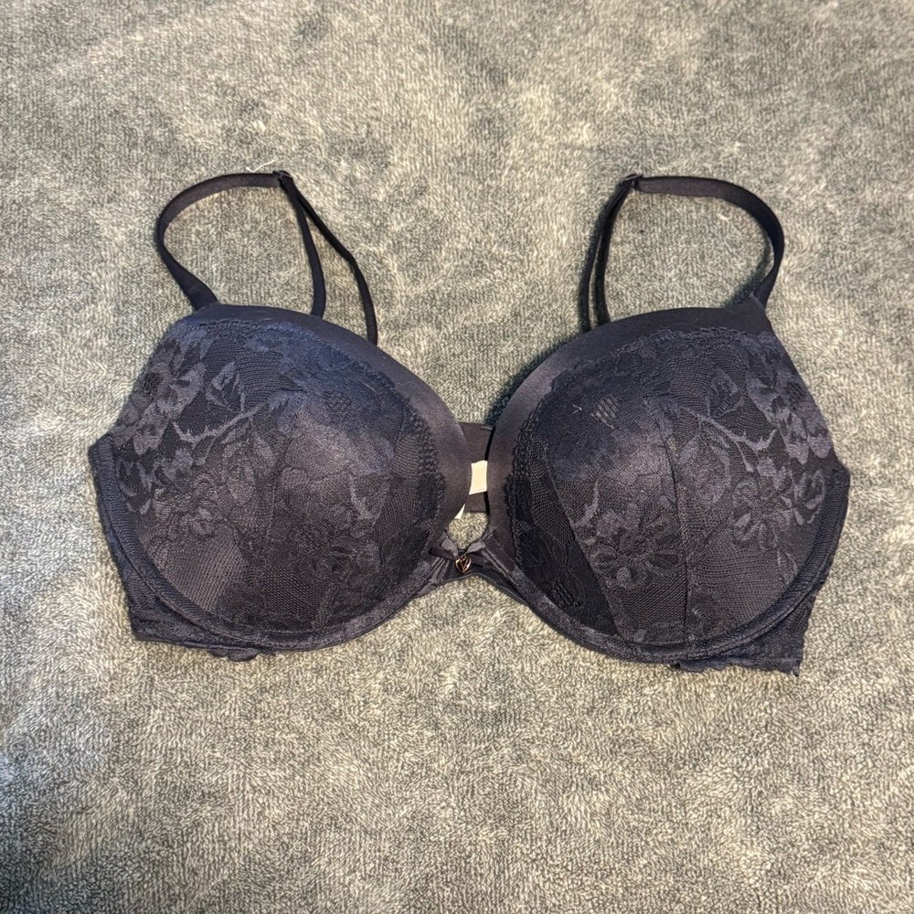 Victoria's Secret Dark Blue Lace Push-Up Bra